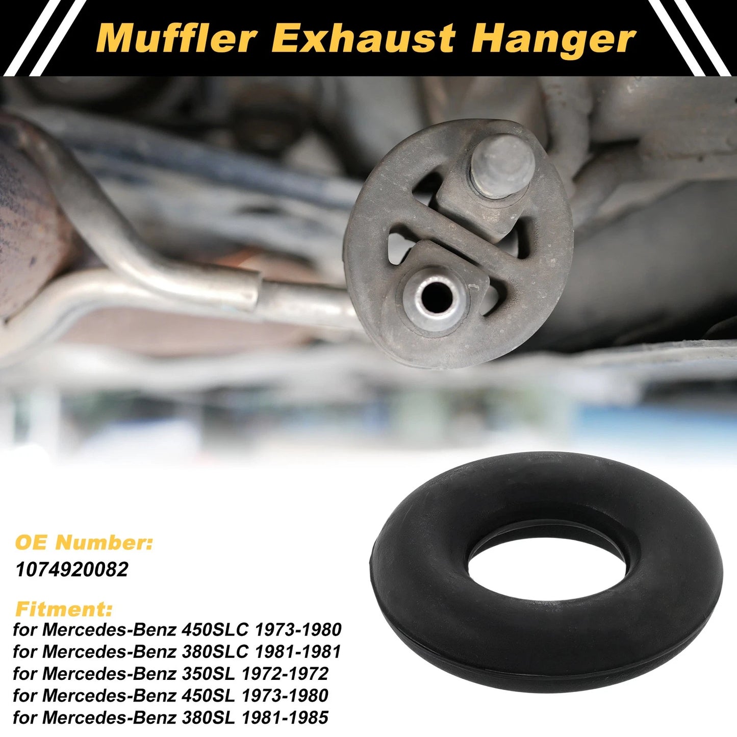 Muffler Exhaust Hanger for Mercedes-Benz 450SLC (1973–1980) 1074920082 Rubber
