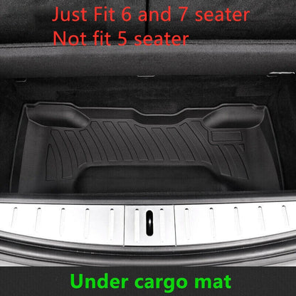 TPE Black Frunk/Trunk Cargo Liner Pad Mat for Tesla Model X (2016–2020)