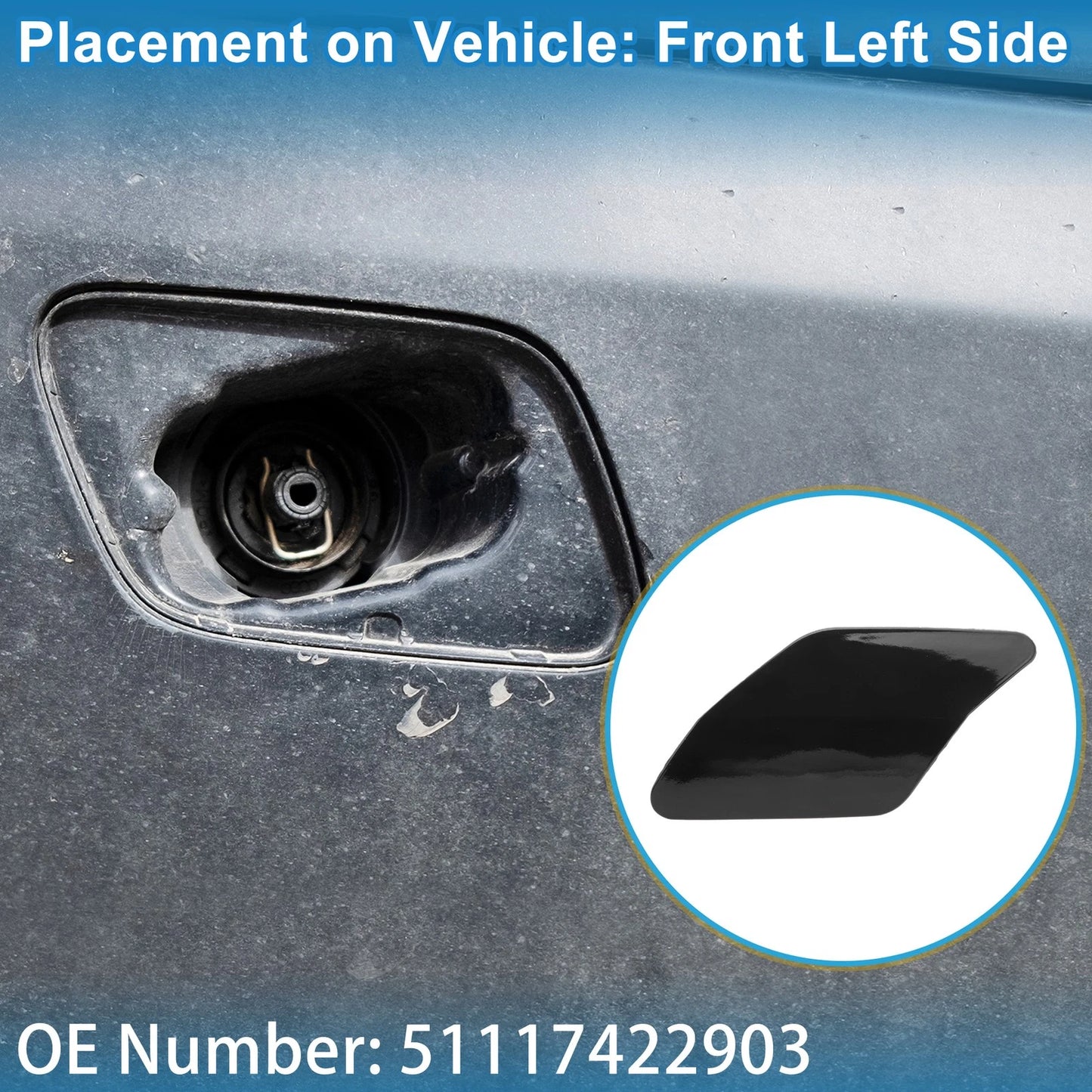 Front Left Washer Nozzle Cover Cap No. 51117422903 for BMW X6 (2015–2019)
