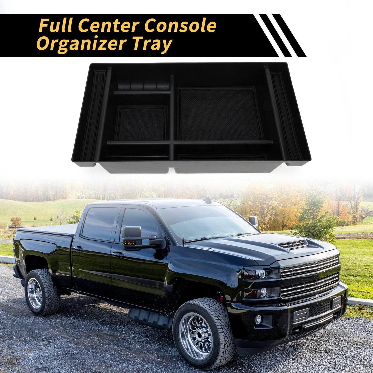 Full Center Console Organizer Tray for Chevy Silverado & GMC Sierra (2014-2023)