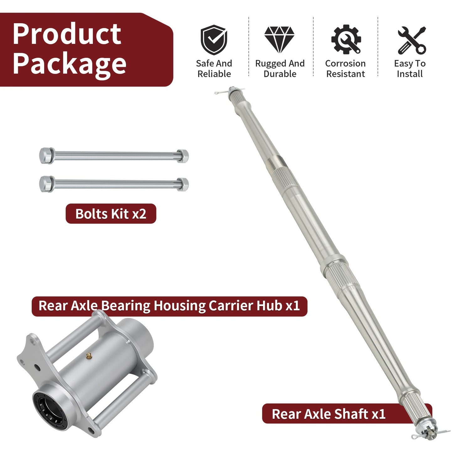 Rear Axle Shaft with Housing Carrier Hub for Yamaha Blaster (1988–2002)