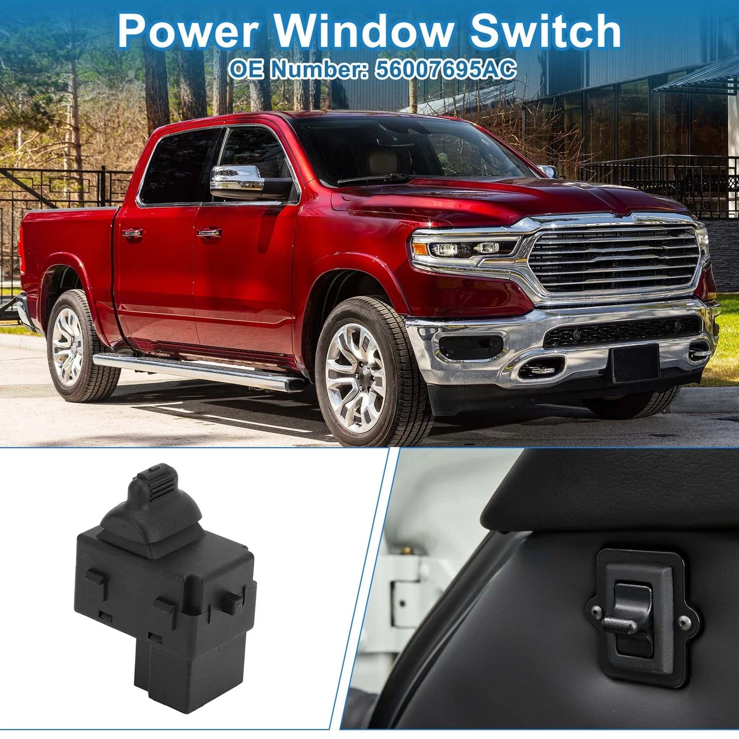 Front Power Window Switch for Dodge Dakota Durango Ram 1500 (2000-2004)