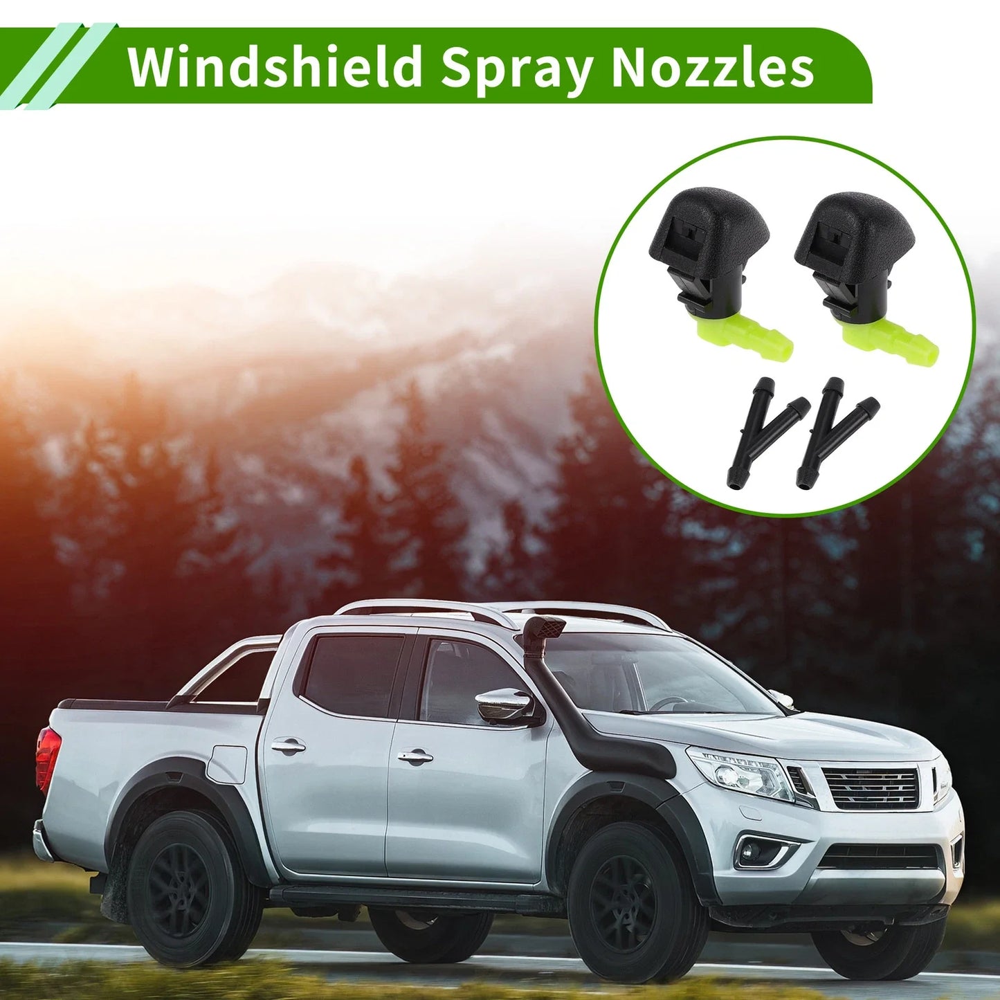 Windshield Washer Nozzle & 2 x Hose Connectors for Honda (2011-2017)