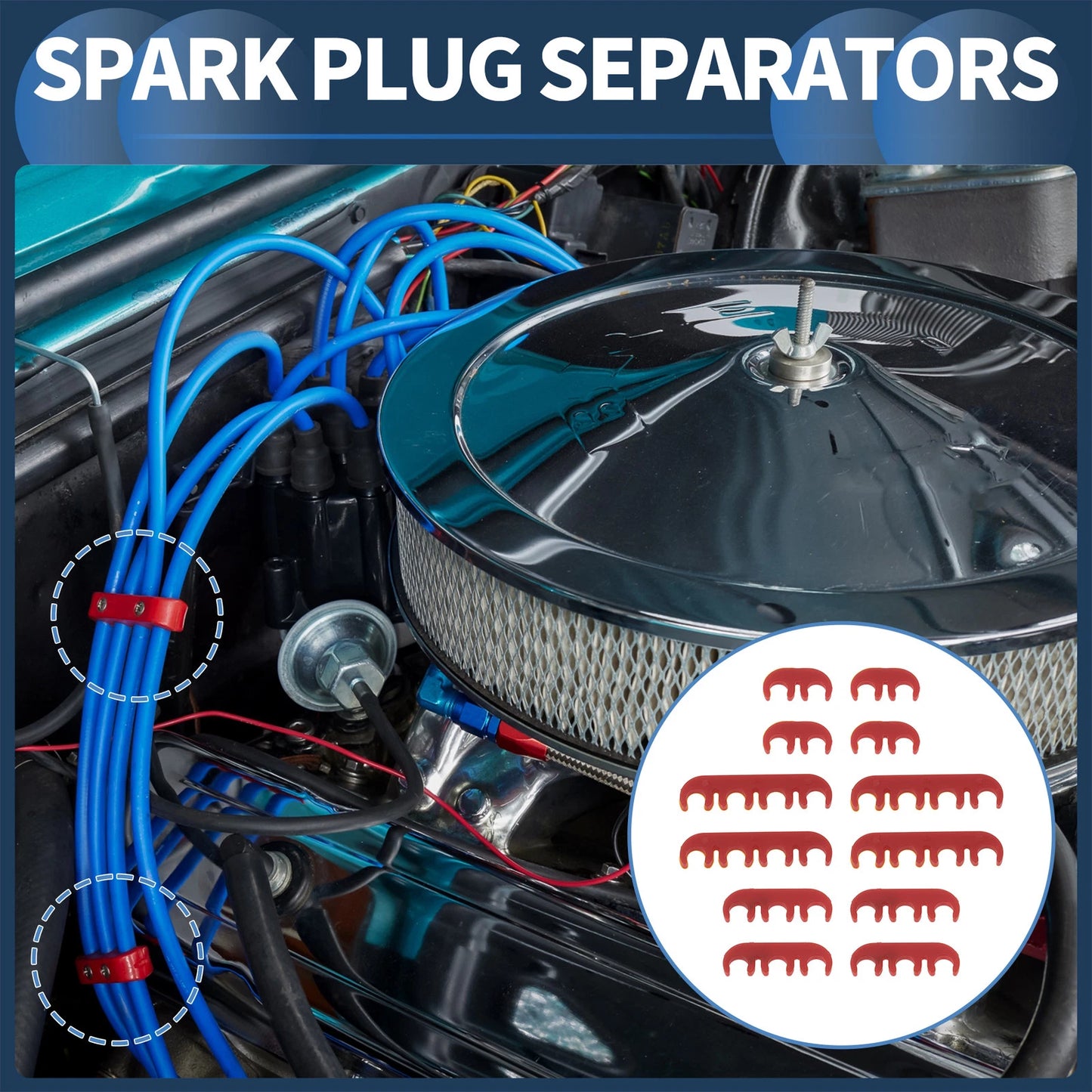 12pcs Spark Plug Wire Separators for Ford Chevy (Fits Various Models)
