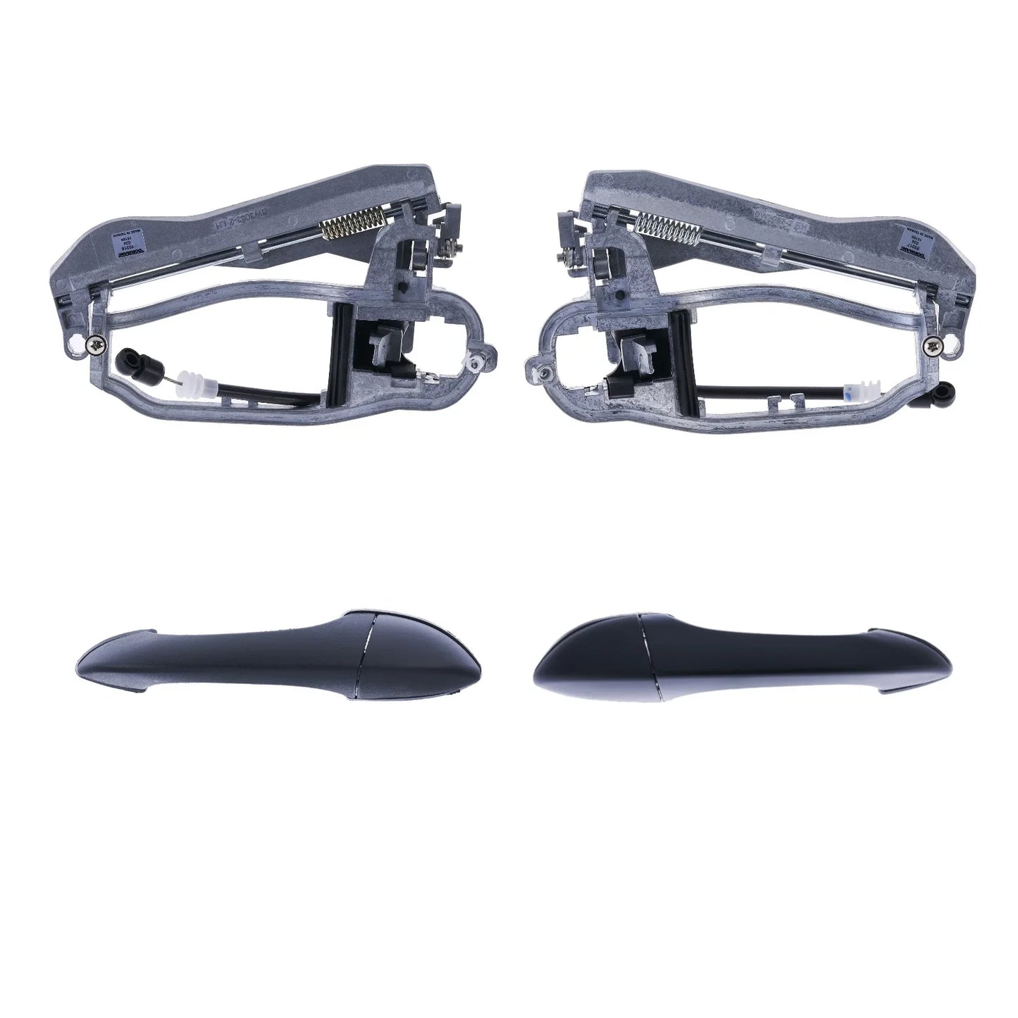 4pcs Rear LH+RH Primed Black Door Handle and Carrier for BMW X5 (2000–2007)