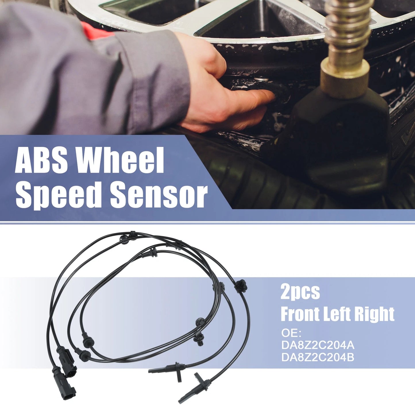 2pcs ABS Sensor No.DA8Z2C204A/DA8Z2C204B for Ford Explorer (2011–2019)