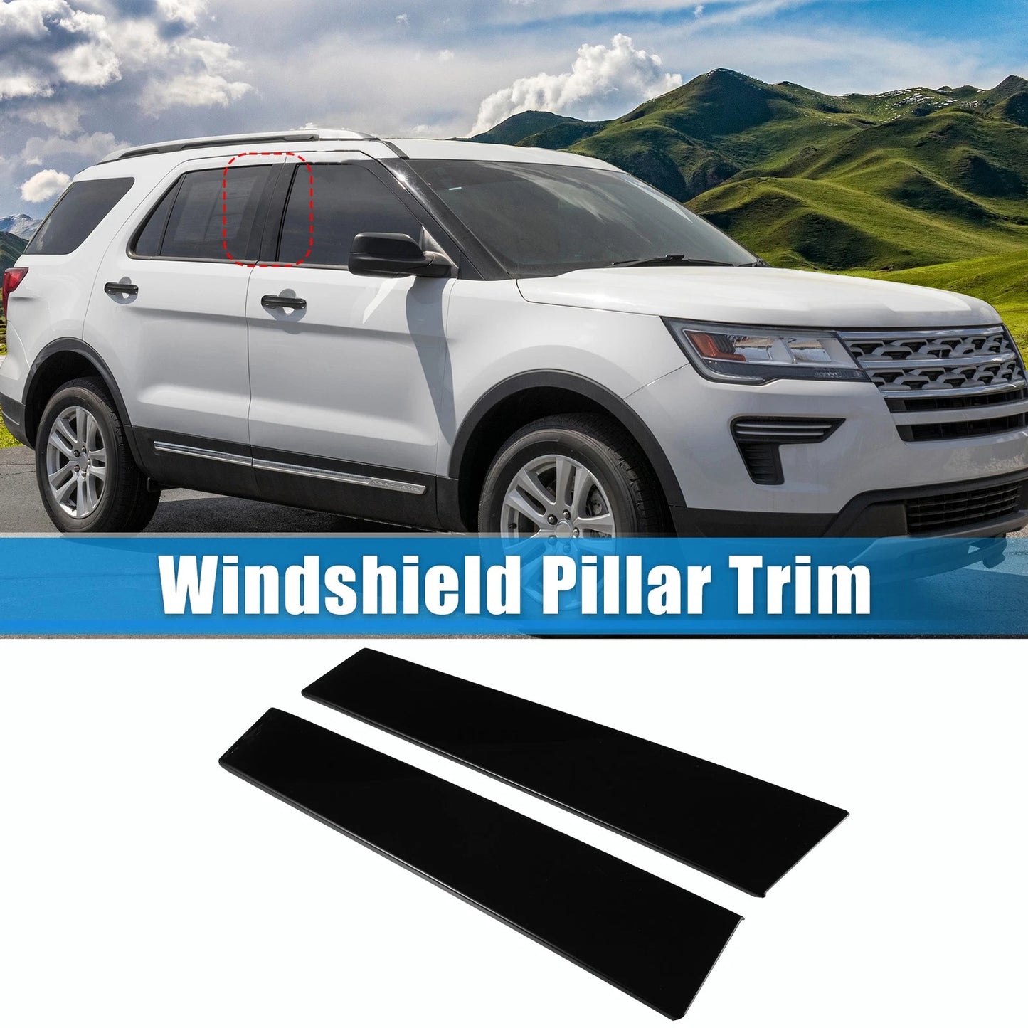 Set of 2 Windshield B Pillar Trim BB5Z-7820555-BB for Ford Explorer (2011)