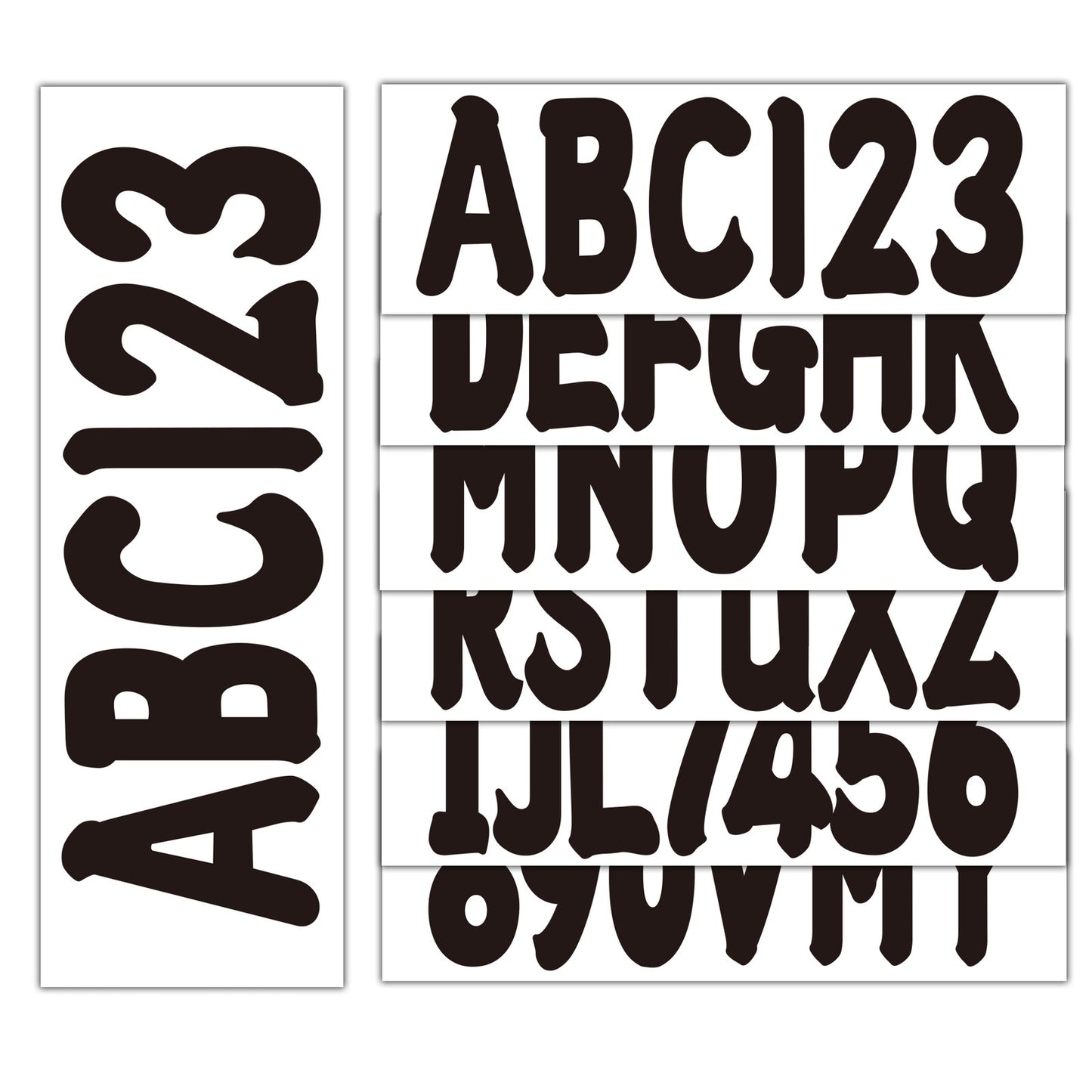 Set of 4 Black Boat Registration Numbers & Letters 3" Decal Stickers
