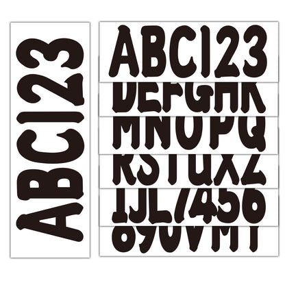 Set of 4 Black Boat Registration Numbers & Letters 3" Decal Stickers