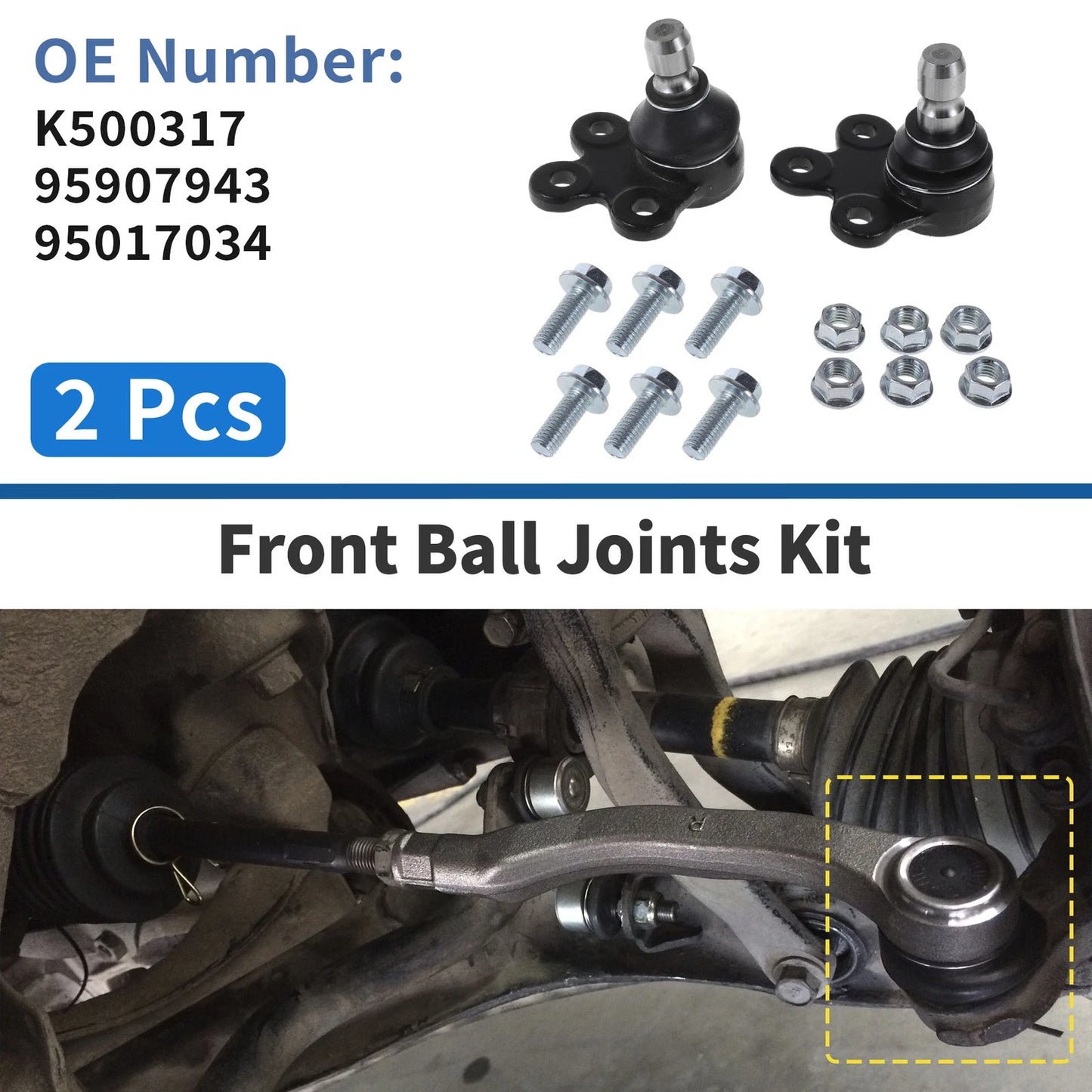 2X Front Lower Ball Joints for Buick Encore (2013–2022) No.K500317/95907943