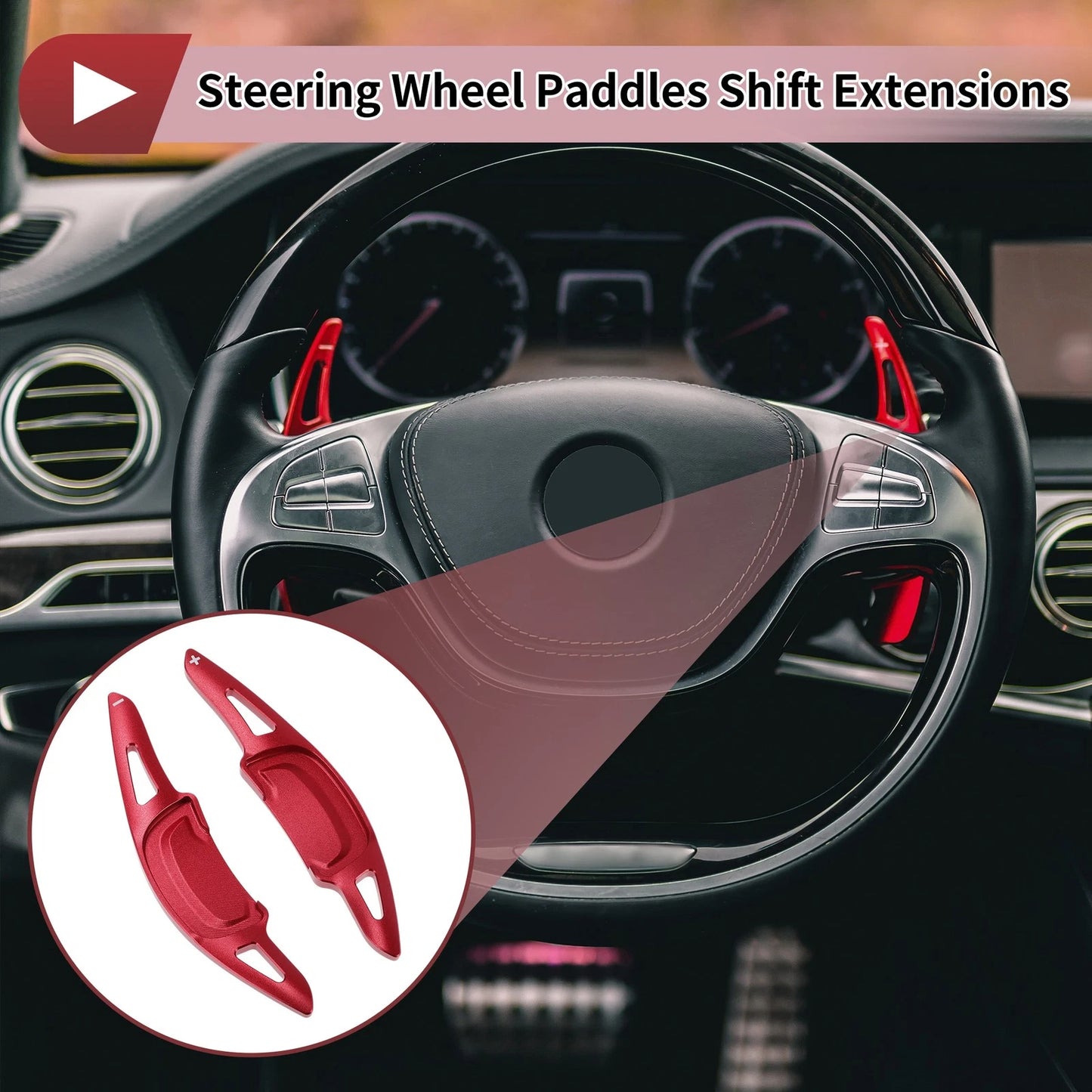 Set of 2 Red Aluminum Alloy Steering Wheel Paddles for Mazda Axela (2020–2021)