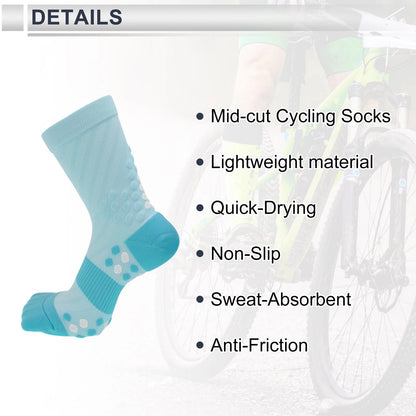 Cycling Socks Non-Slip Size L Mid-Cut Blue (2023)