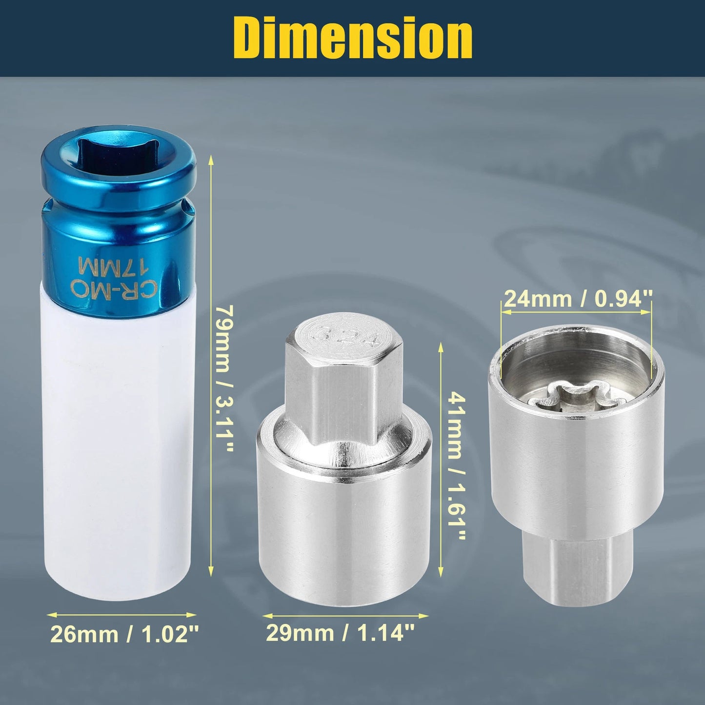 324 Wheel Lock Lug Nut Set with Protector Socket for Mercedes Benz