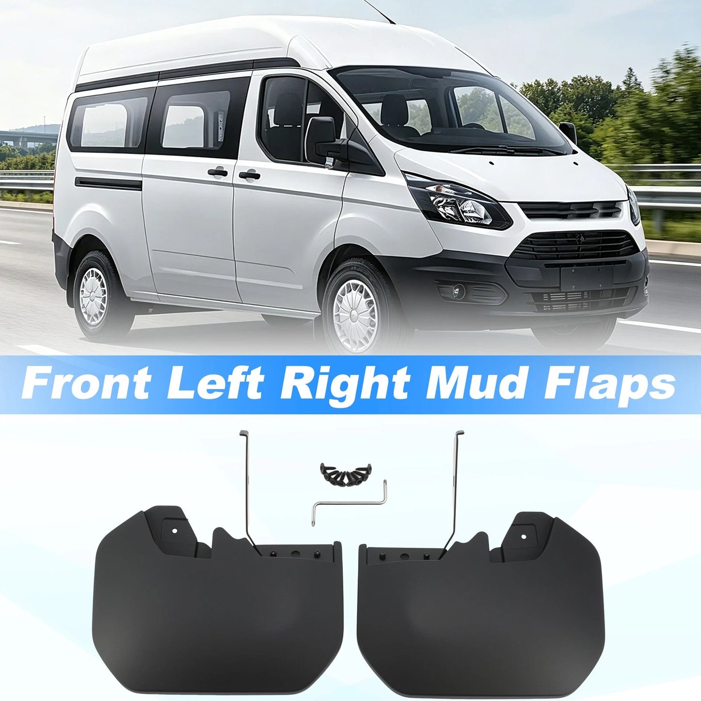 Set of 2 Front Left & Right Mud Flaps 1820757 1820756 for Ford Transit MK8 (2014–2021)