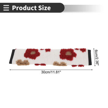 Set of 2 Red Seat Belt Cover Pads 30cm for Universal Fit