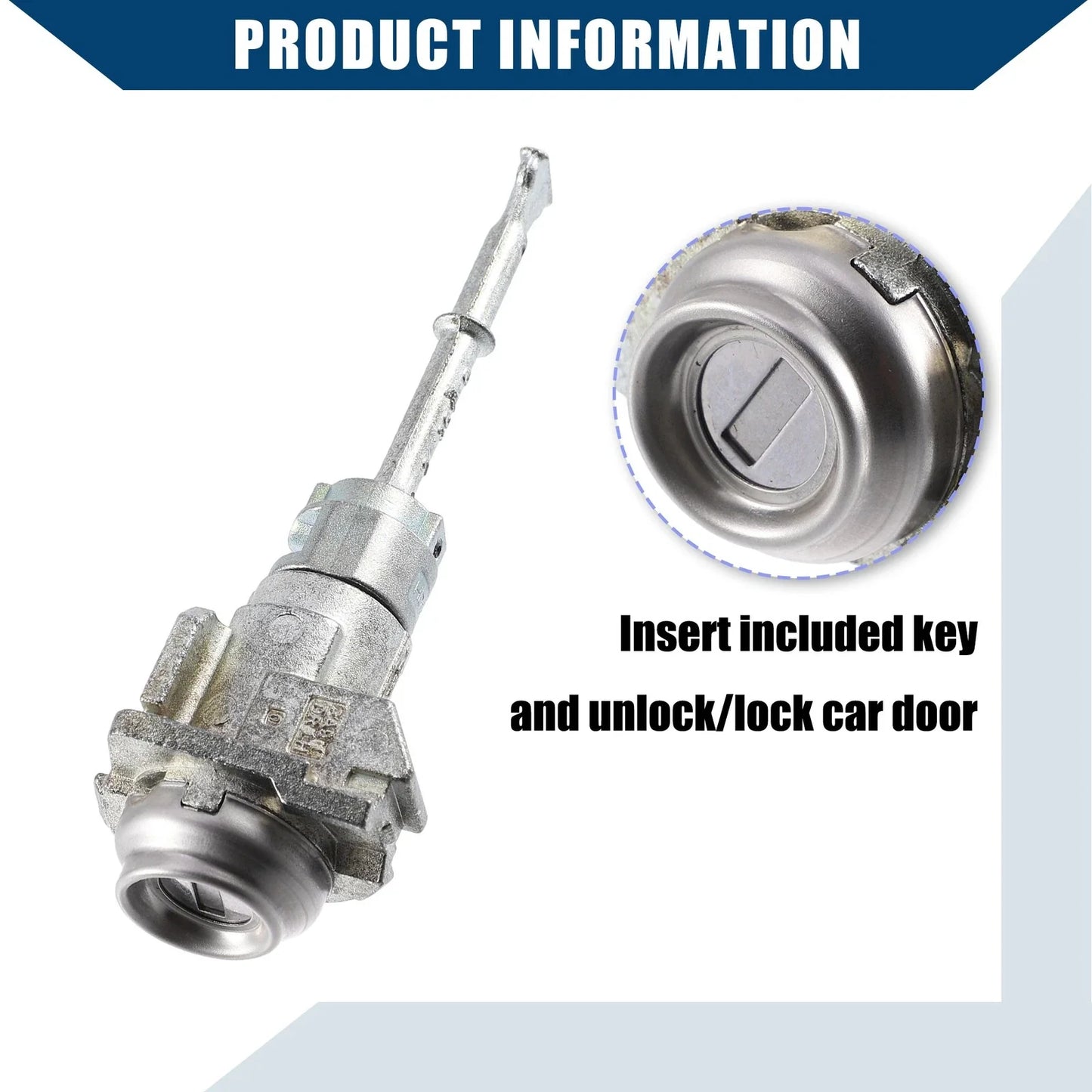 Front Left Door Lock Cylinder w/ Key for Hyundai Elantra (2017-2020)