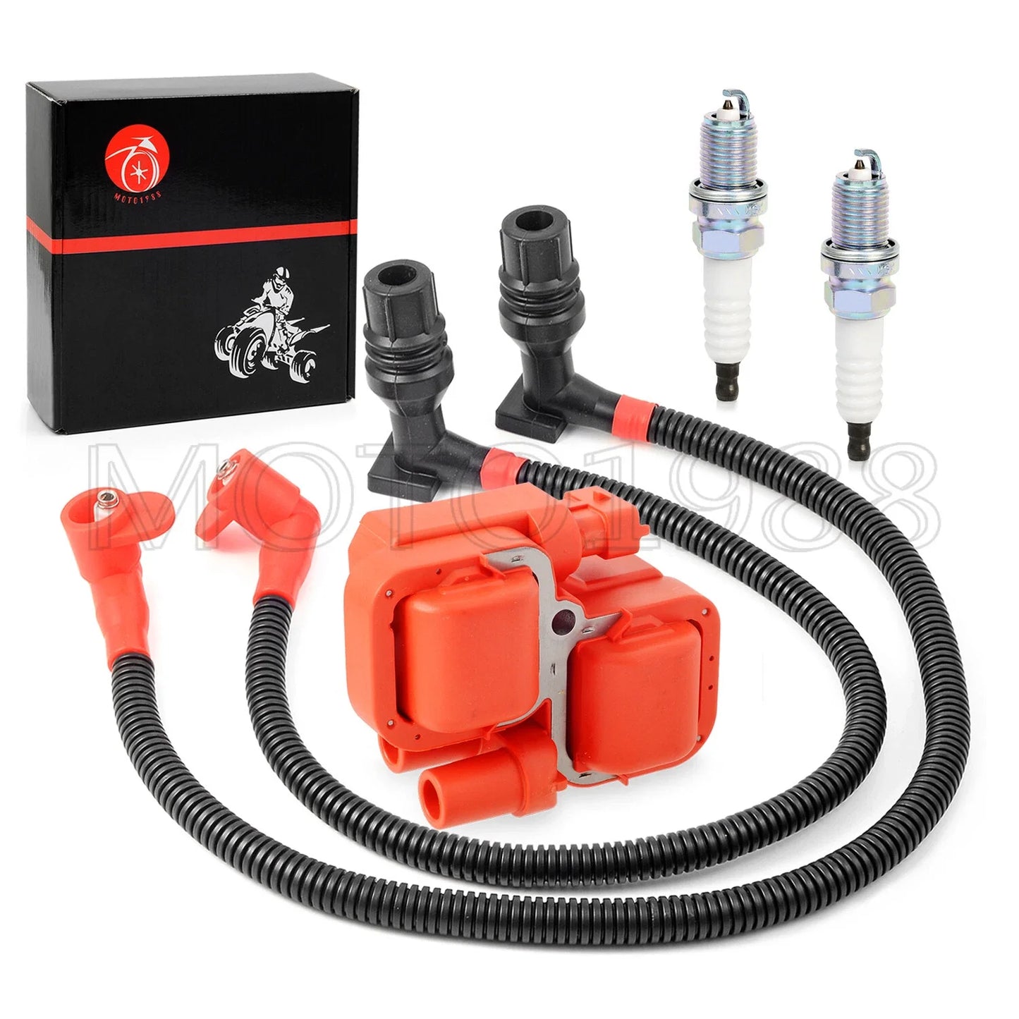 Ignition Coil & Spark Plug w/ Wire Cap for Polaris Ranger Crew 800 (2011–2014)
