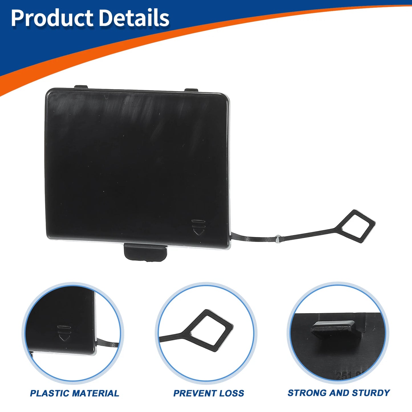 Rear Tow Hook Cover for Mercedes-Benz W251 R350 (2006–2013) No.A2518853323 Black