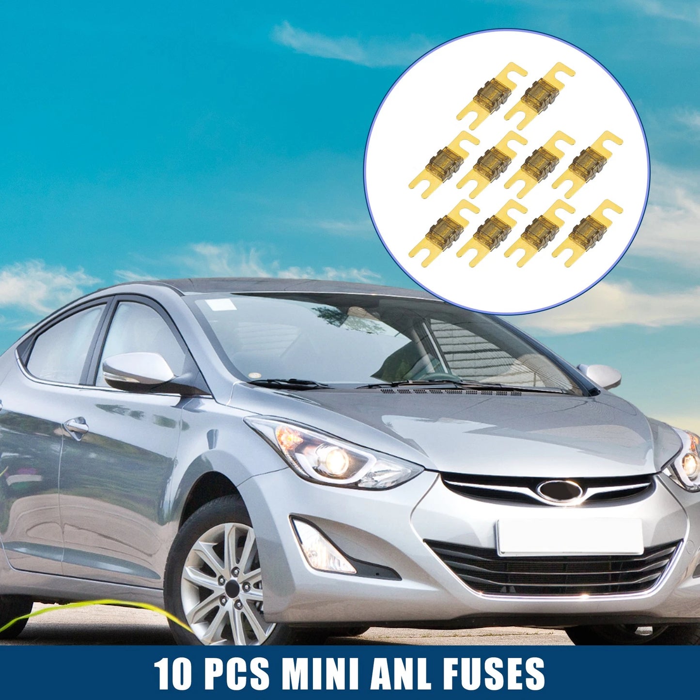 10 Pcs Mini ANL Fuses 120A for Car Motorcycle (Universal)