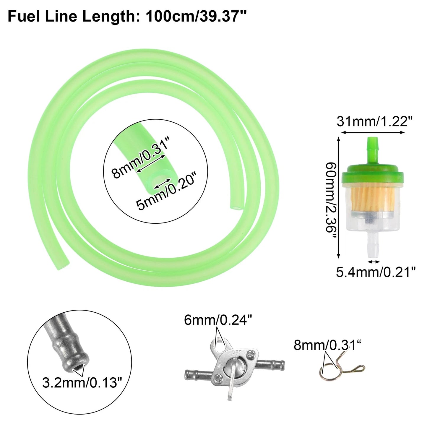 Set of 2 Fuel Filters with 2 Valve Petcock for CRF50 70 ATV