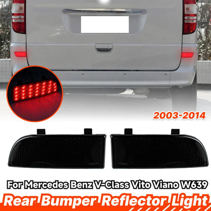 Smoke Rear Bumper Reflector Brake Lights for Mercedes Benz W639 (2003–2014)