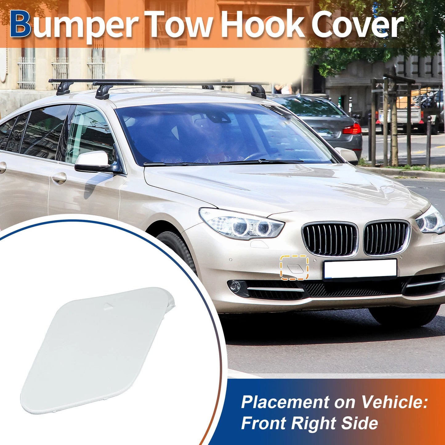 Tow Hook Cover for BMW 535i 550i GT (2010–2017) No. 51117248065 White