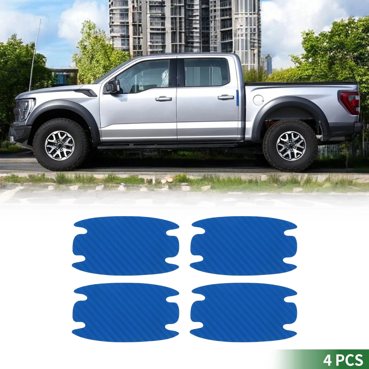 Set of 4 Car Door Handle Cup Cover Protection Film Reflective Stickers
