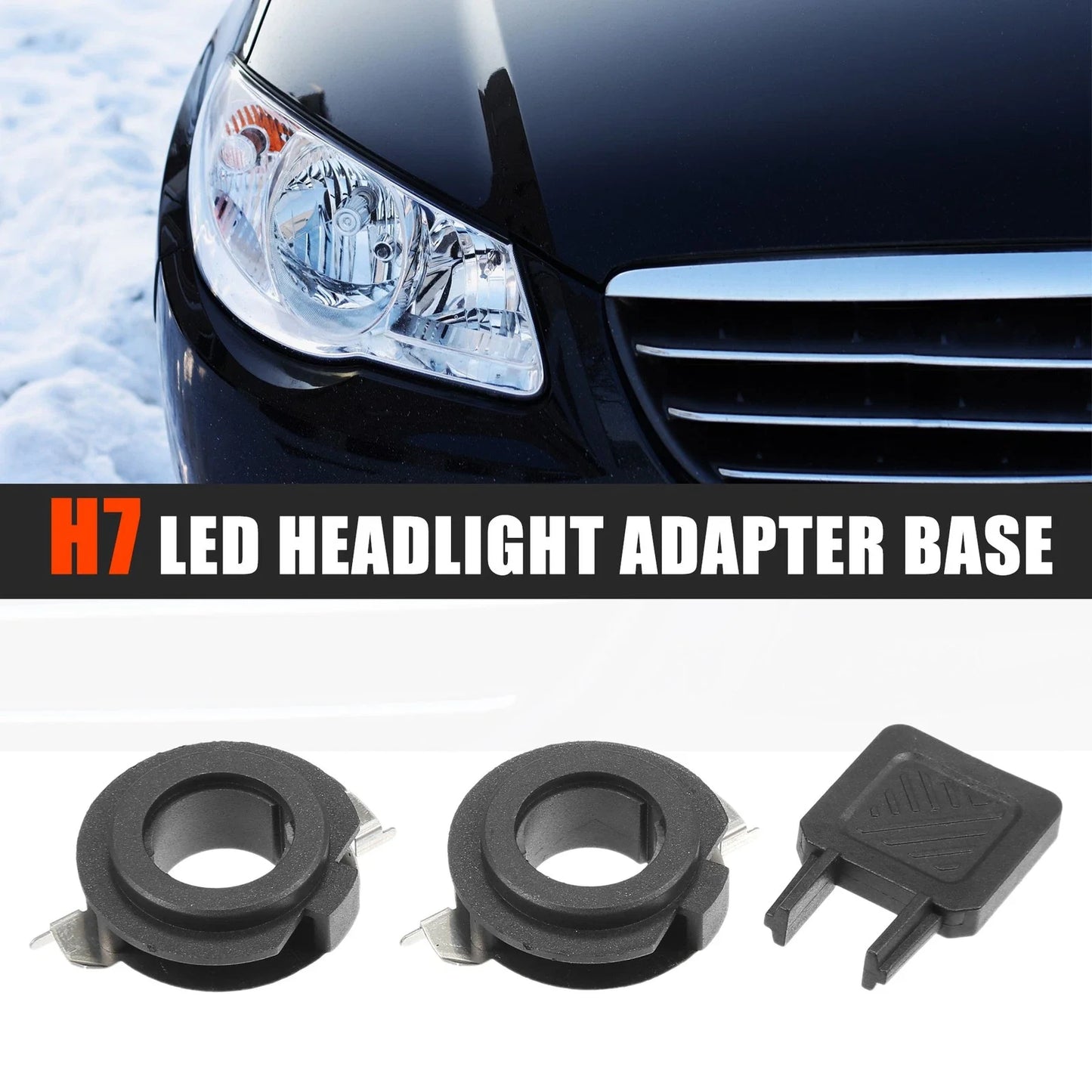 1 Set H7 LED Headlight Adapter Bases W/ Key for BMW X5 (2015-2015)