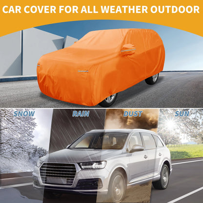 Car Cover Waterproof All Weather for Hyundai Santa Fe (2013–2023) 210D-PU Zipper