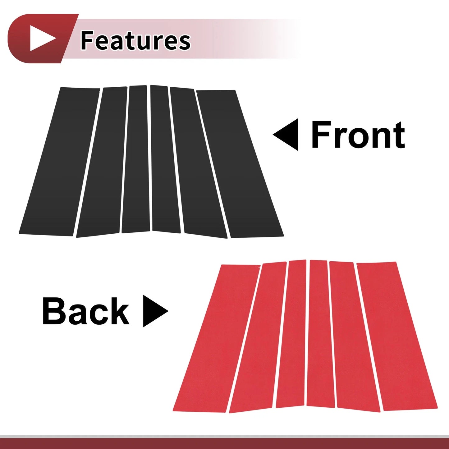 Door Pillar Window Trim for Nissan Serena (2016–2019) Black Left Right