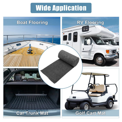 Boat Carpet Pad Decking Sheet Mat for Boat Trailers (157"x11"x0.24") Dark Gray