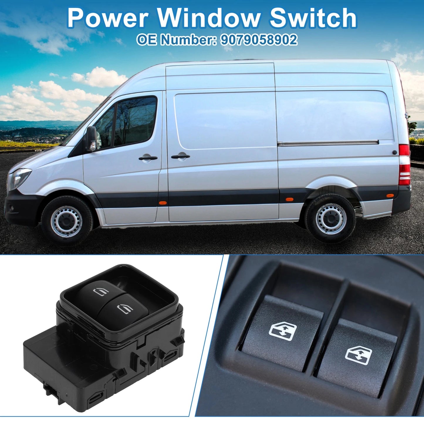 Power Window Switch for Mercedes-Benz Sprinter (2019–2023) No. 9079058902