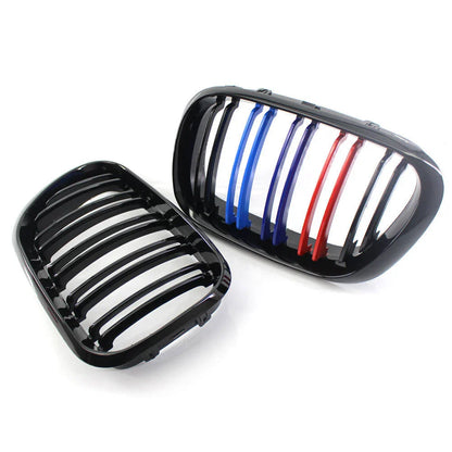 Gloss Black M-Color Dual Slat Kidney Grille for BMW X5 (2000–2003)