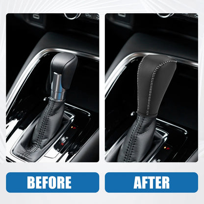 Gear Shift Lever Cover for Chevrolet Trax (2015–2021) Black Gray Stitches