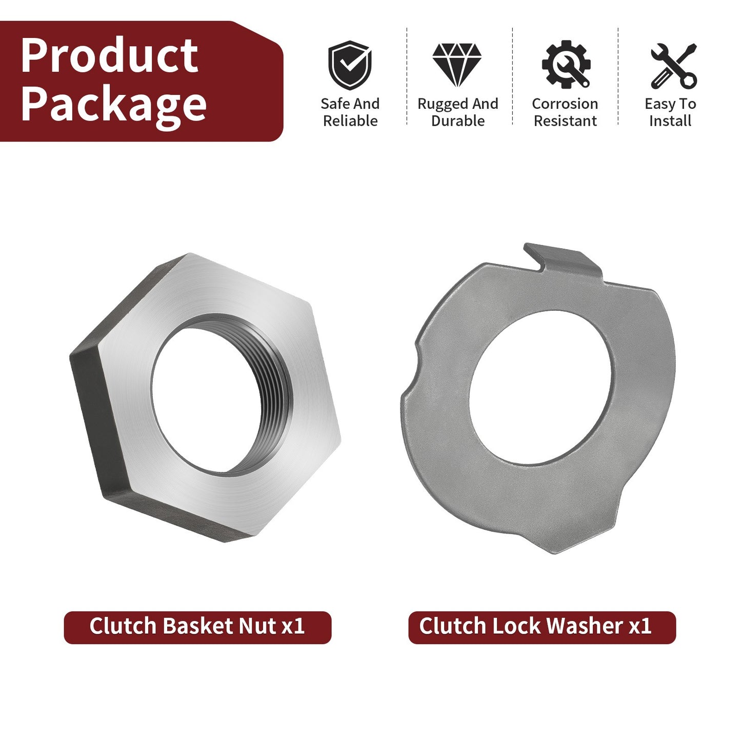 Clutch Basket Nut & Lock Washer for Yamaha Banshee 350 (1987–2006)