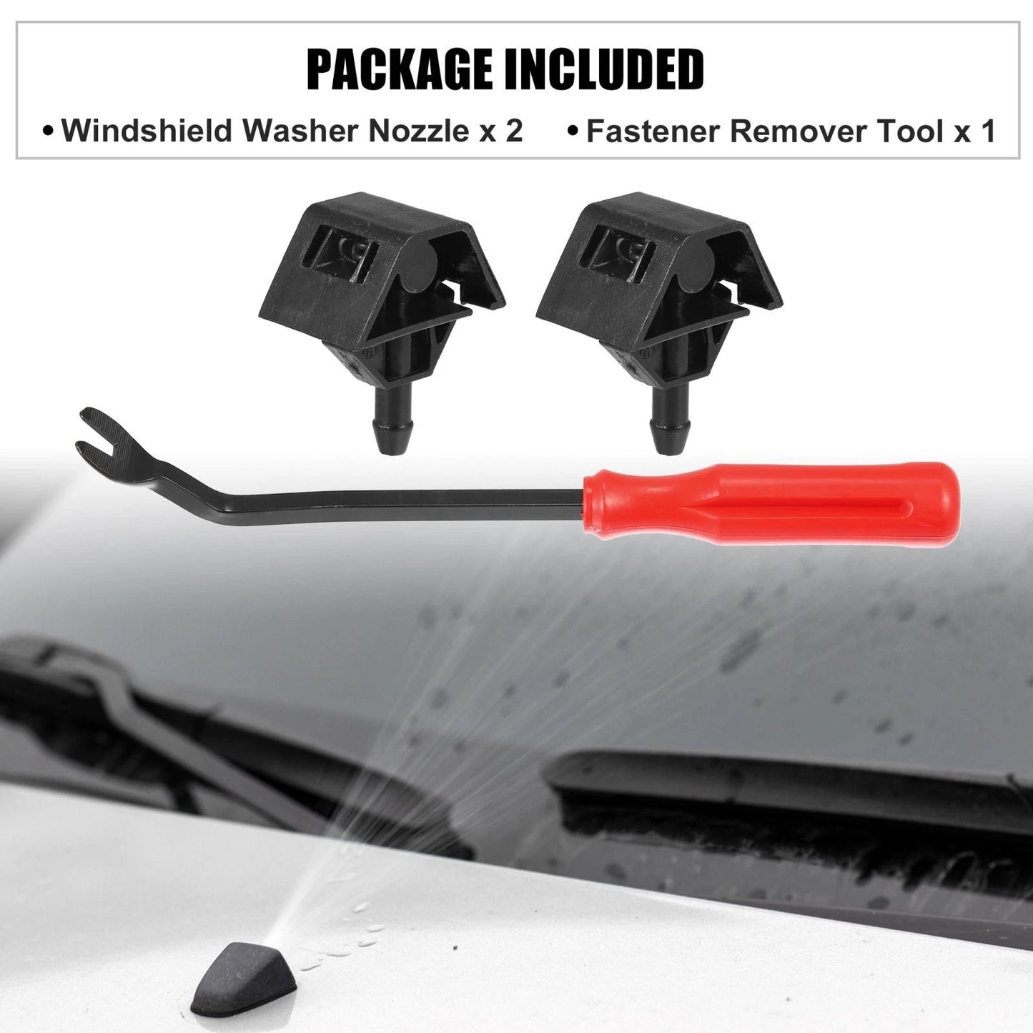 3X Windshield Washer Nozzle Kit 28932-JD000 for Nissan Qashqai (2007–2014)