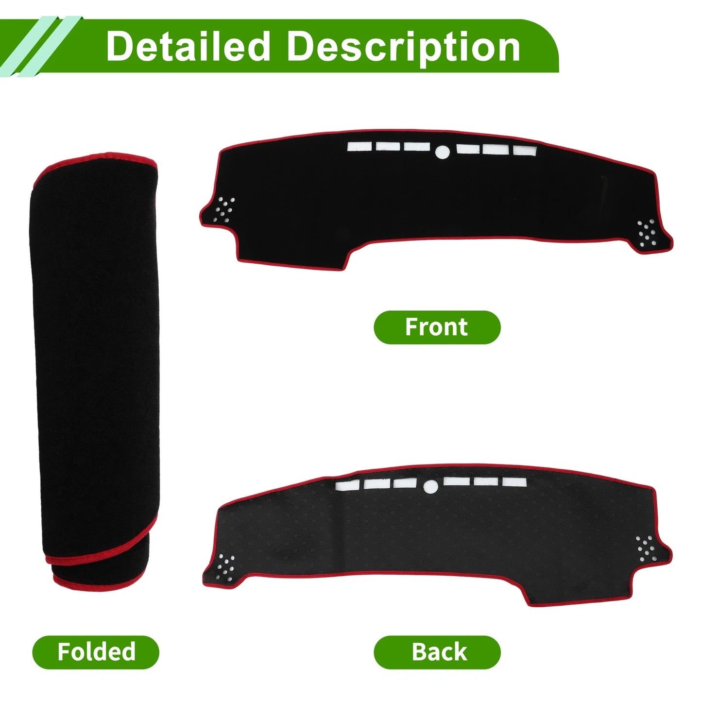 Dashboard Cover for Kia Sonet (2022–2025) Polyester Black Red