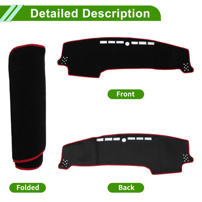 Dashboard Cover for Kia Sonet (2022–2025) Polyester Black Red