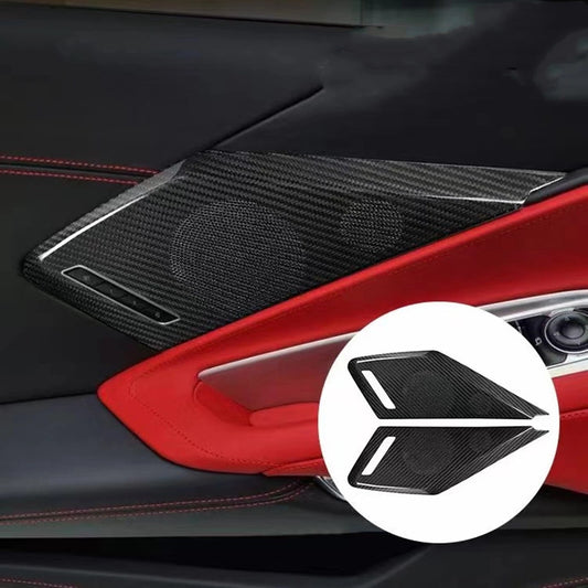1 Pair Carbon Fiber Door Horn Covers for Chevrolet Corvette C8 (2020-2023)