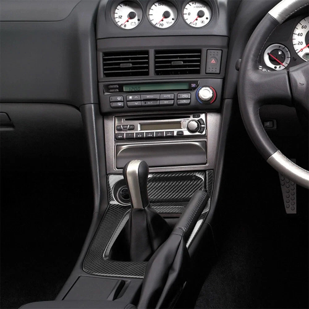 Real Carbon Fiber Shift Panel for Nissan Skyline GT-R BNR34 (1999-2002)