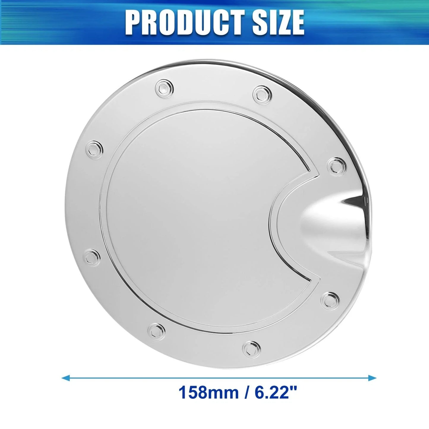 Silver Tone Fuel Tank Cover Door Cap for Dodge Ram (2010-2017)