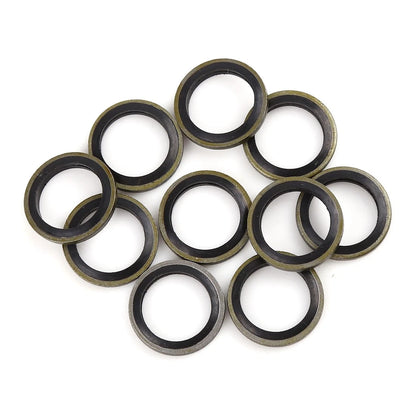 10X M14 Bronze Tone Engine Oil Drain Crush Washers for Universal Use