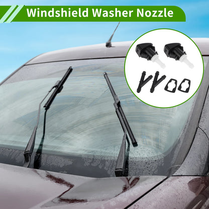 Windshield Washer Nozzle Set of 2 with Y Hose Connector for Chrysler 200 (2008–2016)