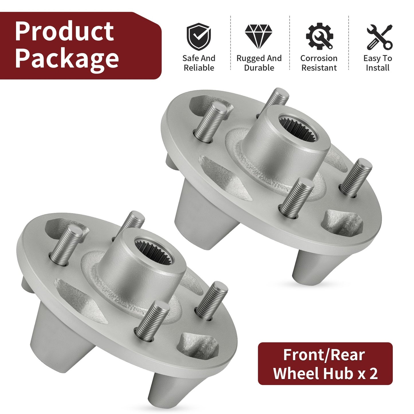 2X Wheel Hubs for Yamaha Viking 700 VI (2014–2015)