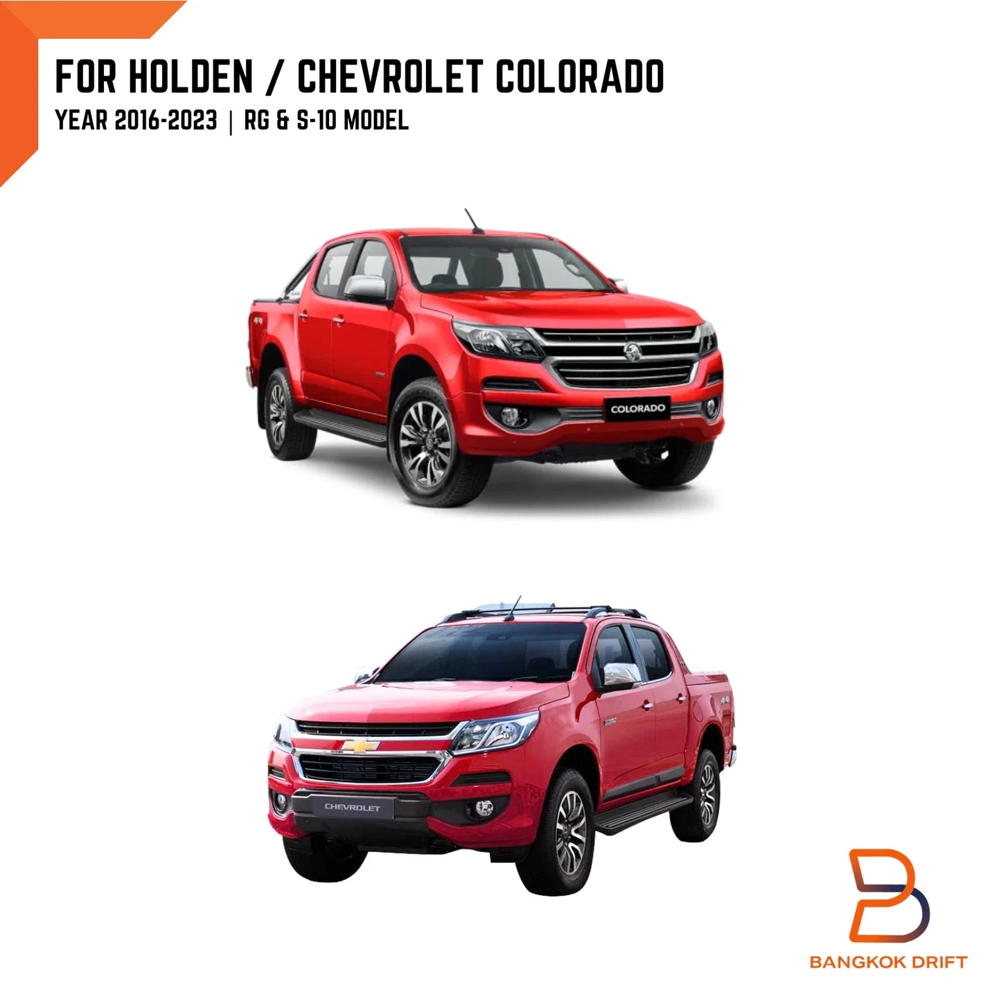 Matte Black Head Tail Light Lamp Cover Trim for Holden Colorado (2016-2023)