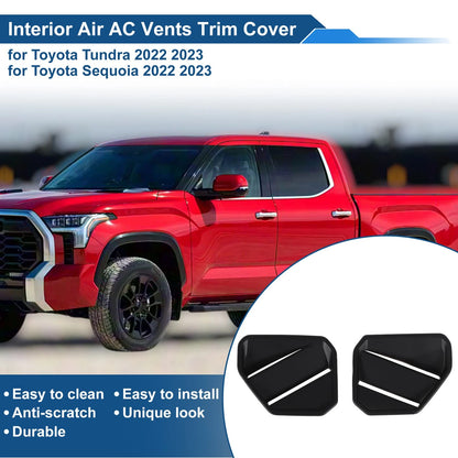 Air Condition Outlet Vent Trim Cover Frame for Toyota Tundra (2022–2023) Matte Black
