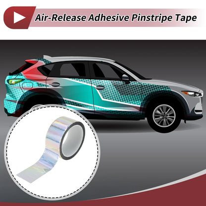 Pinstripe Tape 45mm x 50m for Car Motorcycle Boat Laser Silver Tone (1 Pcs)