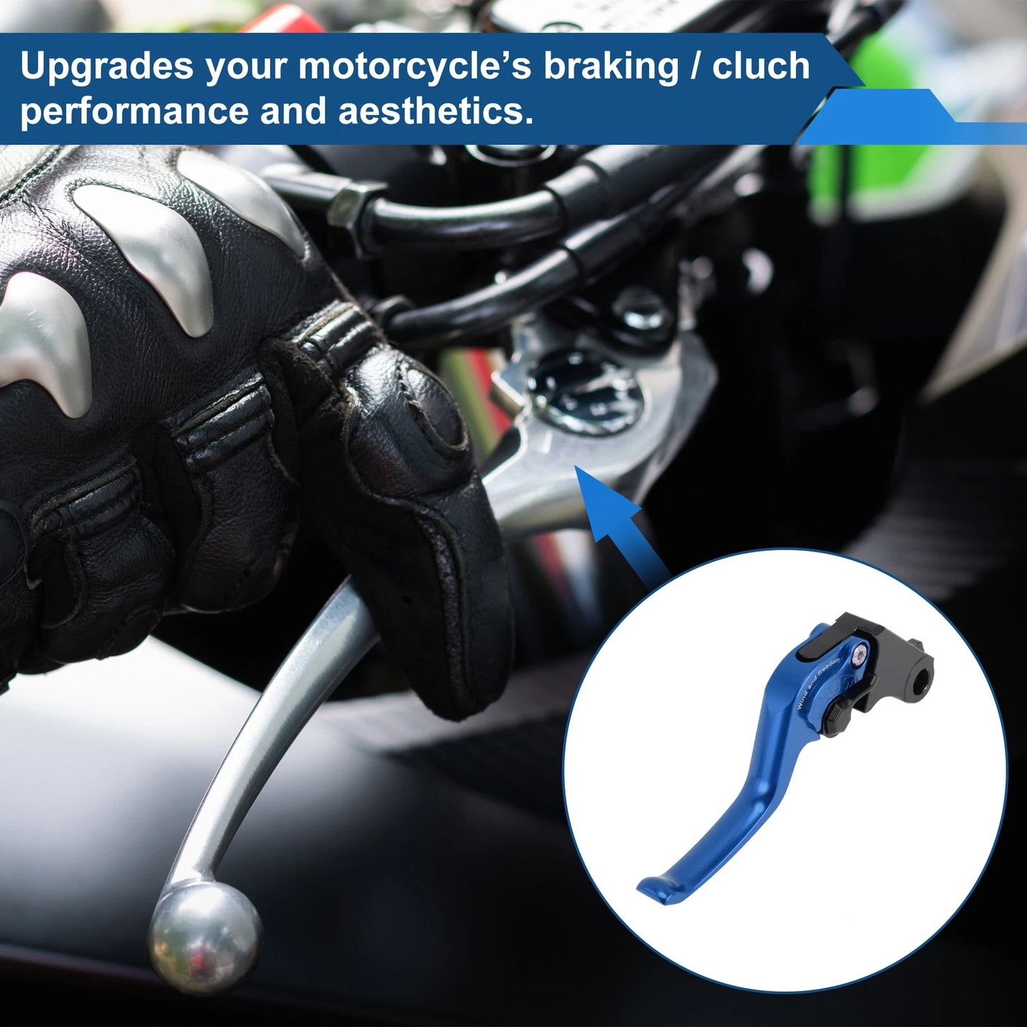 Adjustable Short Brake Clutch Lever Set for Honda Monkey 125 (2019–2024) Blue