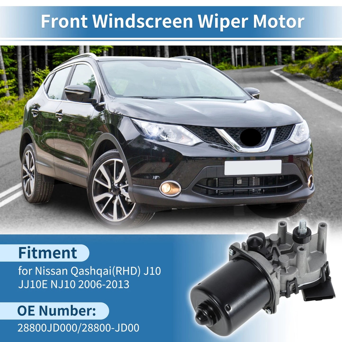Front Windscreen Wiper Motor No.28800-JD00 for Nissan Qashqai (2006–2013)