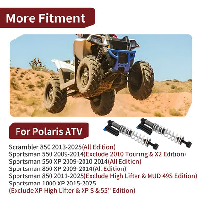 Set of 2 Rear Air Shock Absorbers for Polaris Scrambler 850 (2013–2025)